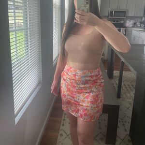 Floral mini skirt